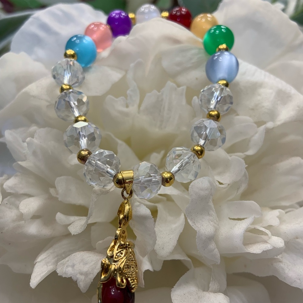 Brand new moonstone bracelet with piyao good luck charm